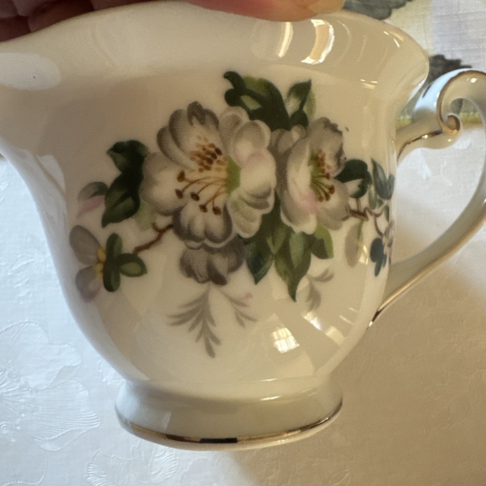 Vintage Silvern China Dogwood Floral Creamer Pitcher Occupied Japan MCM